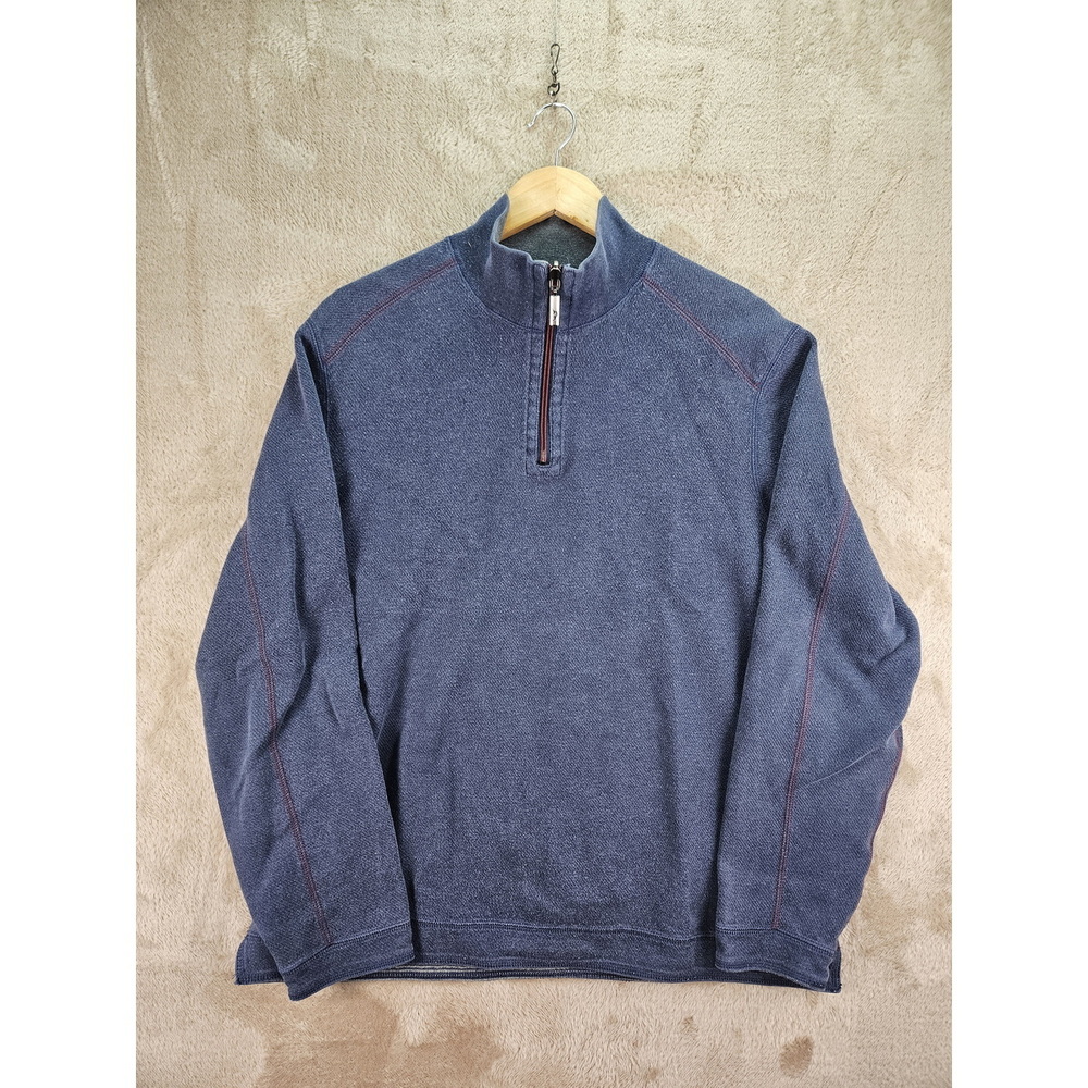 Tommy Bahama Men Sweaters Size XL Blue Reversible Quarter-Zip Long Sleeve